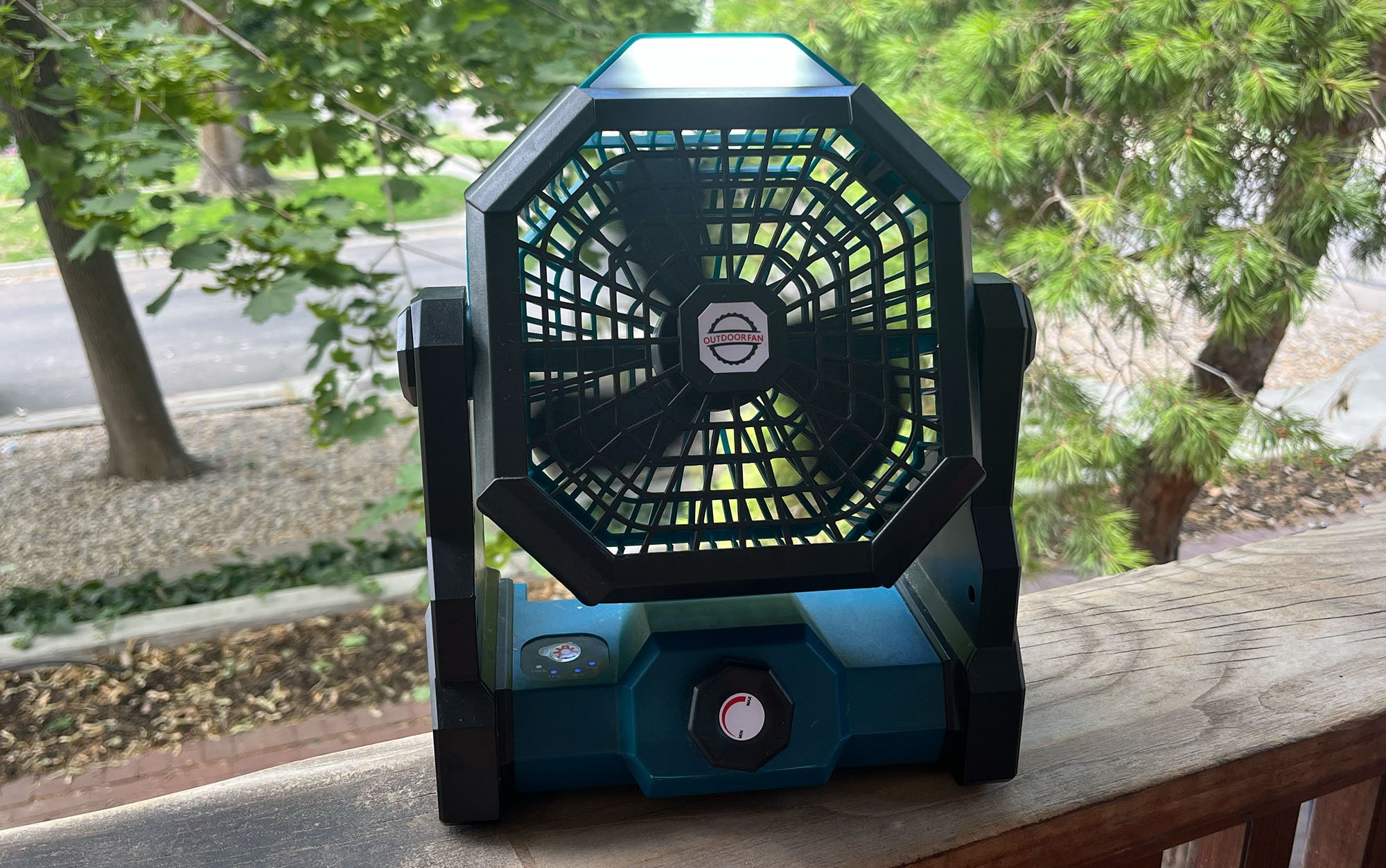 This fan provides a nice breeze while making dinner over a hot camp stove and keeps bugs off your food.